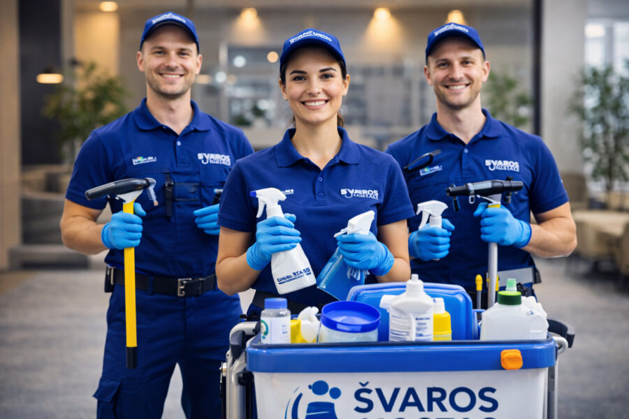 Valymo įmonės komanda Švaros Uostas Klaipėdoje